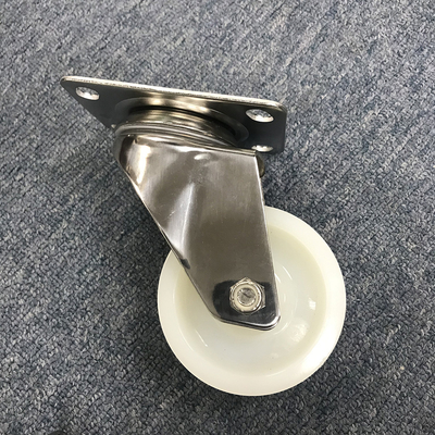 5 Inch SS Casters With Side Lock Solid Nylon Plate Casters Customize